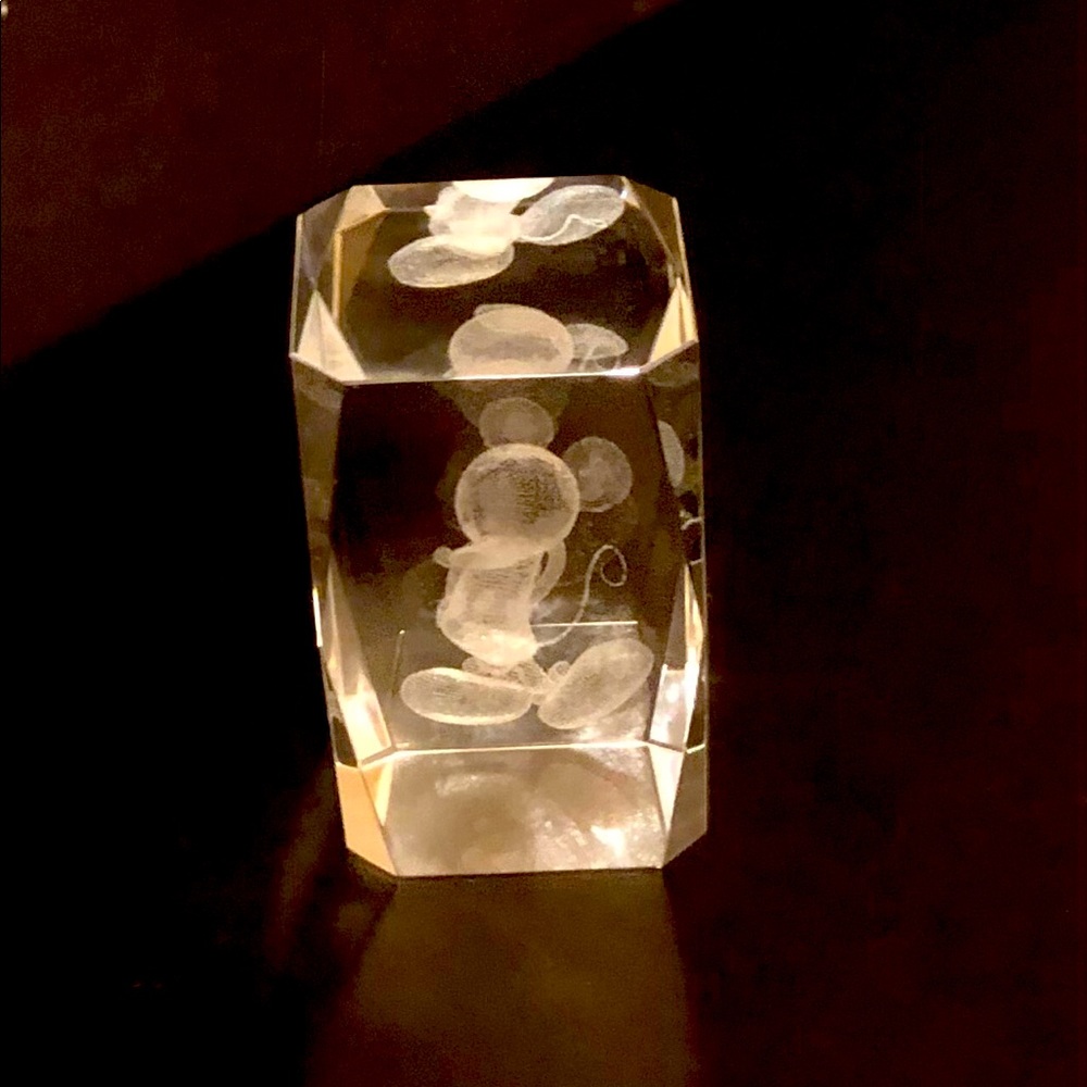 Mickey Mouse laser etched paperweight
